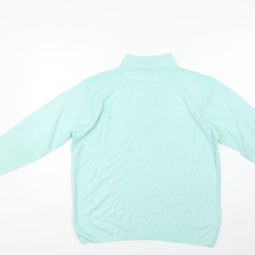 Isabelle Womens Green Mock Neck  Acrylic Pullover Jumper Size M