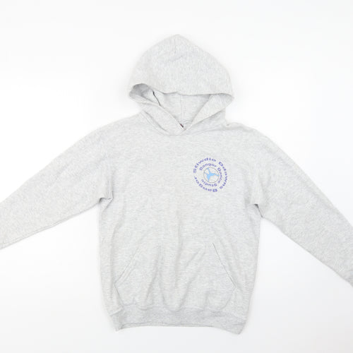 Fruit of the Loom Girls Grey  Cotton Pullover Hoodie Size 9-10 Years   - Dance