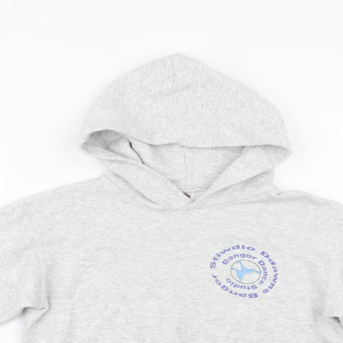 Fruit of the Loom Girls Grey  Cotton Pullover Hoodie Size 9-10 Years   - Dance