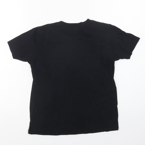 Gildan Girls Black  Cotton Basic T-Shirt Size 9-10 Years Crew Neck