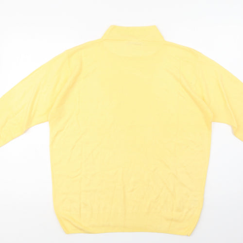 Isabelle Womens Yellow Mock Neck  Acrylic Pullover Jumper Size M