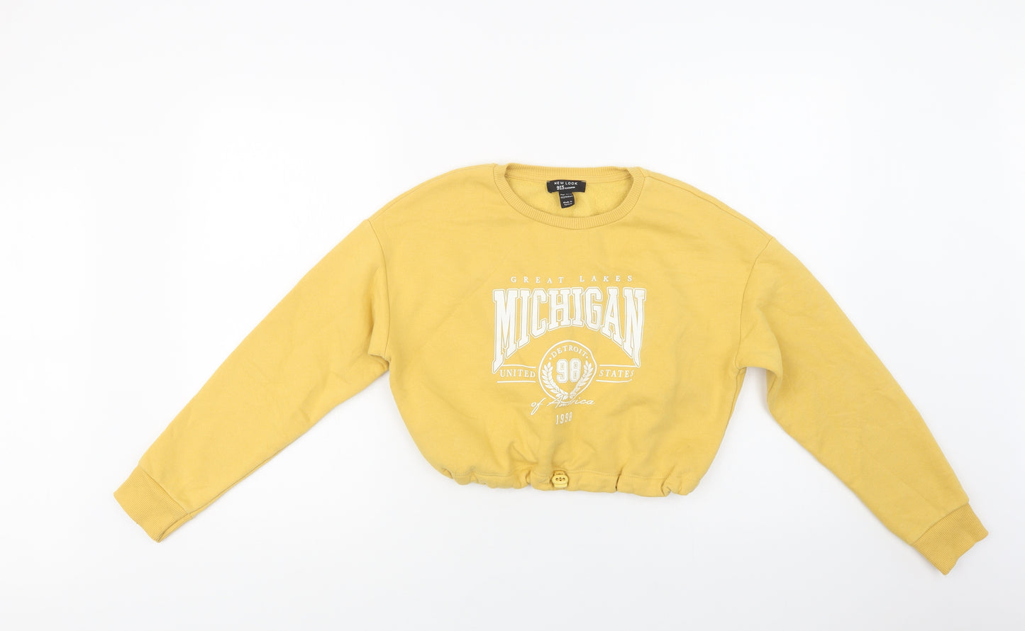 New Look Girls Yellow  Polyester Pullover Sweatshirt Size 12-13 Years   - Michigan