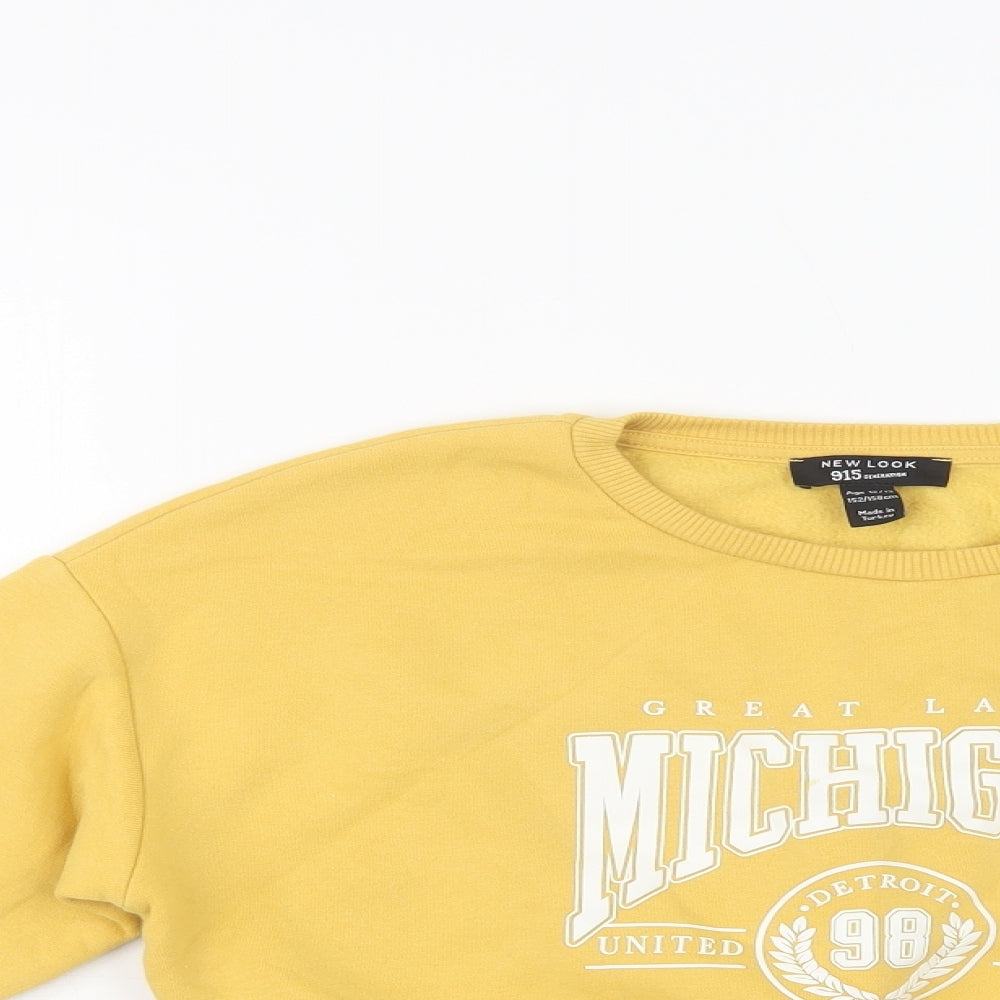 New Look Girls Yellow  Polyester Pullover Sweatshirt Size 12-13 Years   - Michigan