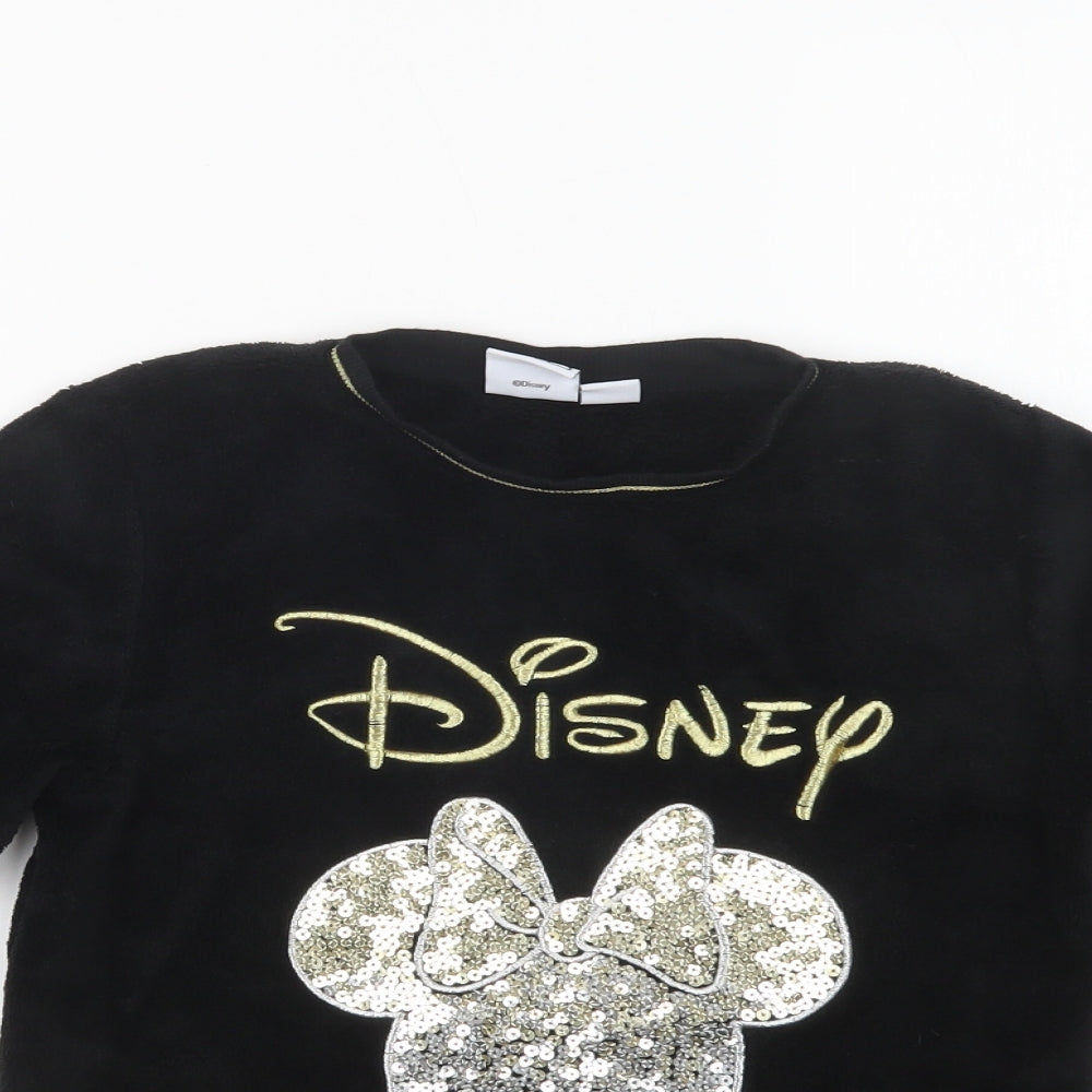 Primark Girls Black  Polyester Top Lounge Set Size 9-10 Years   - Minnie Mouse