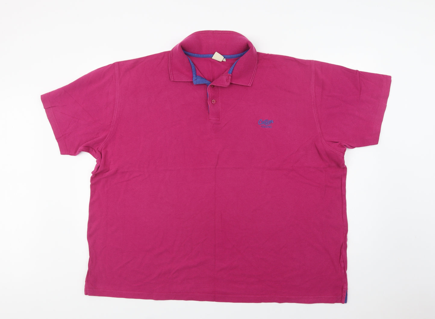Cotton Traders Mens Purple  Cotton  Polo Size 3XL Collared Button