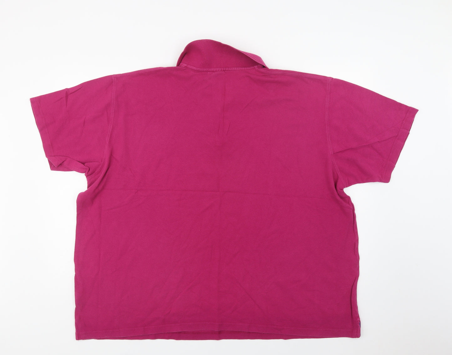 Cotton Traders Mens Purple  Cotton  Polo Size 3XL Collared Button