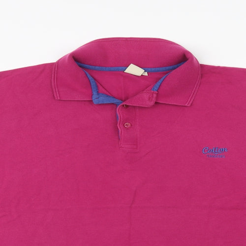 Cotton Traders Mens Purple  Cotton  Polo Size 3XL Collared Button