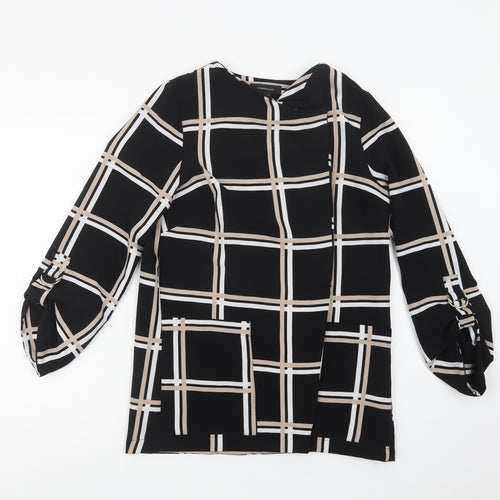 Primark Womens Black Check  Overcoat Blazer Size 10