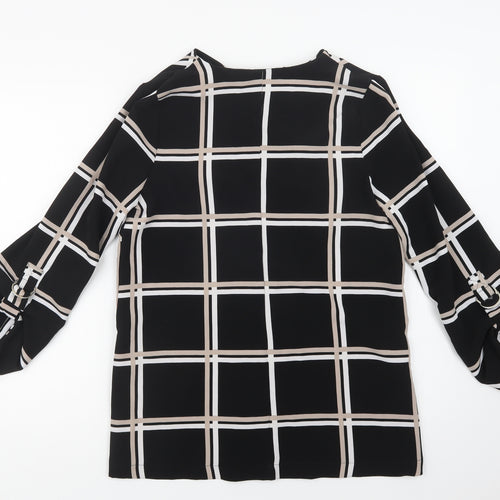 Primark Womens Black Check  Overcoat Blazer Size 10