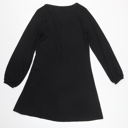 Nutmeg Womens Black  Polyester A-Line  Size 10  V-Neck
