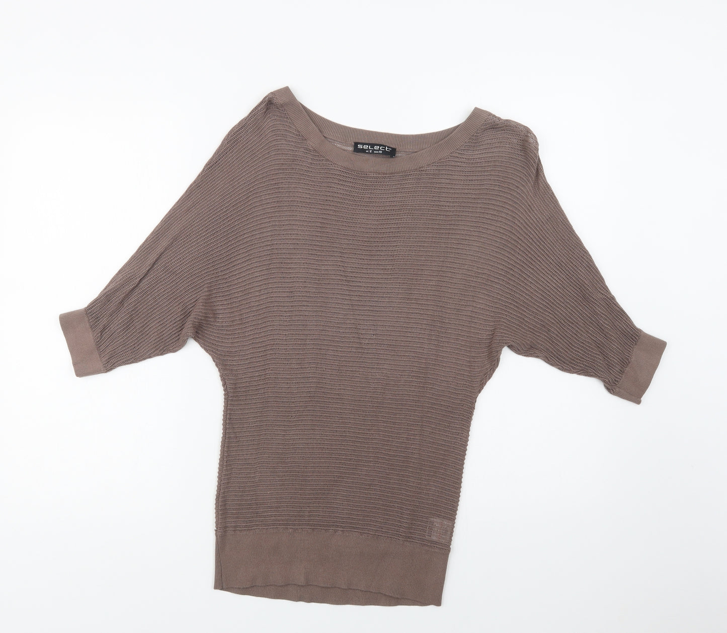Select Womens Brown Round Neck  Viscose Pullover Jumper Size 12