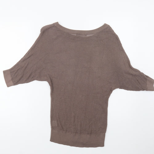 Select Womens Brown Round Neck  Viscose Pullover Jumper Size 12