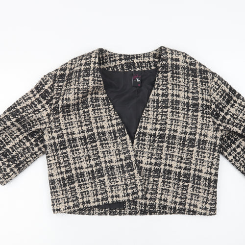 TU Womens Beige Check  Jacket Blazer Size 10