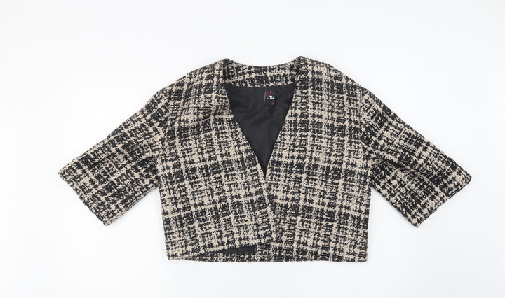 TU Womens Beige Check Jacket Blazer Size 10