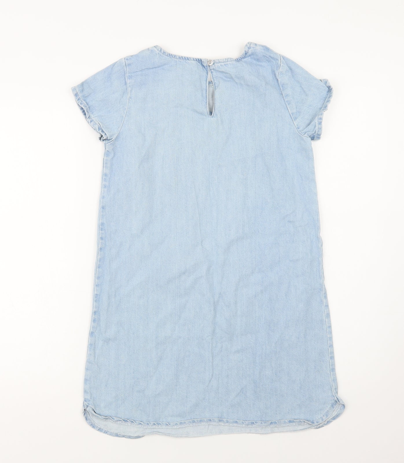 NEXT Girls Blue  Cotton A-Line  Size 11 Years  Crew Neck Button