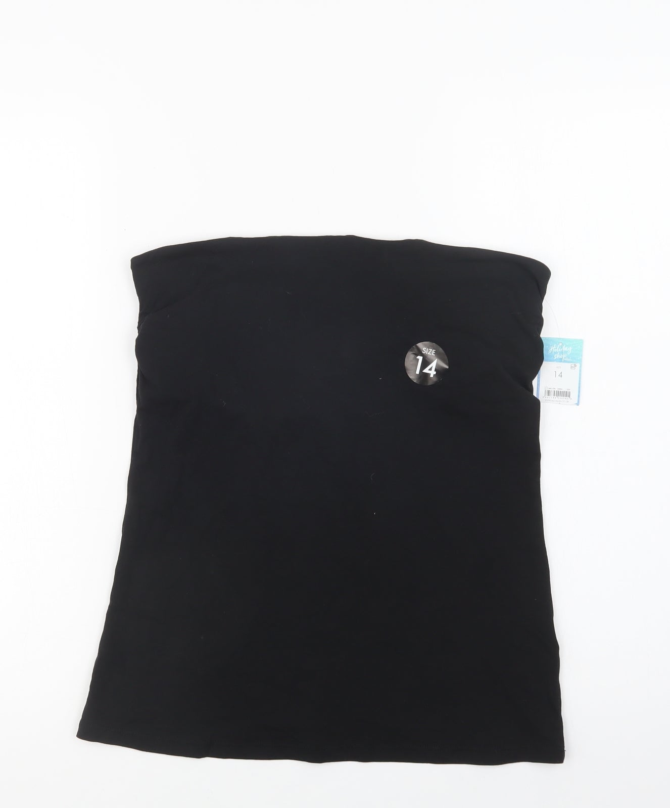 Matalan Womens Black  Cotton Basic Blouse Size 14 Off the Shoulder