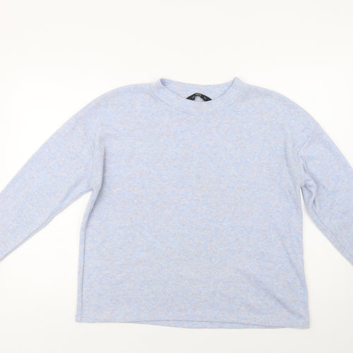 F&F Womens Blue Crew Neck  Polyester Pullover Jumper Size 10