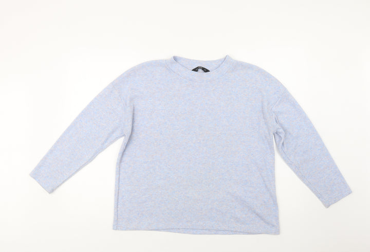 F&F Womens Blue Crew Neck Polyester Pullover Jumper Size 10