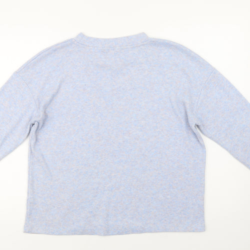 F&F Womens Blue Crew Neck  Polyester Pullover Jumper Size 10