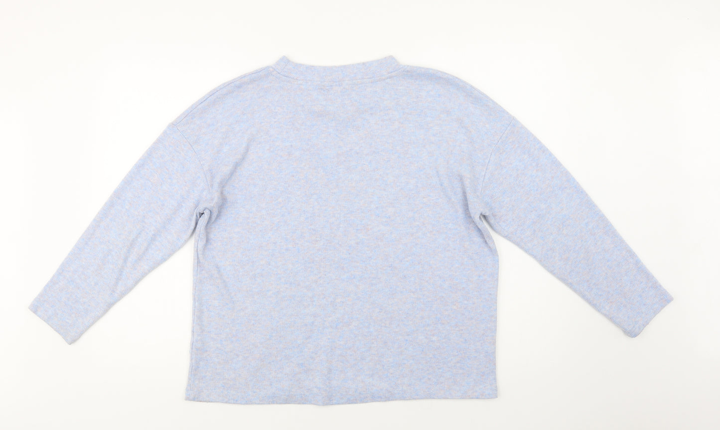 F&F Womens Blue Crew Neck  Polyester Pullover Jumper Size 10