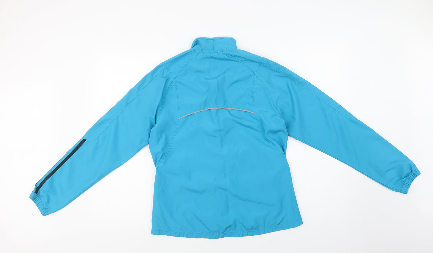adidas Womens Blue Striped  Windbreaker Jacket Size 12  Zip