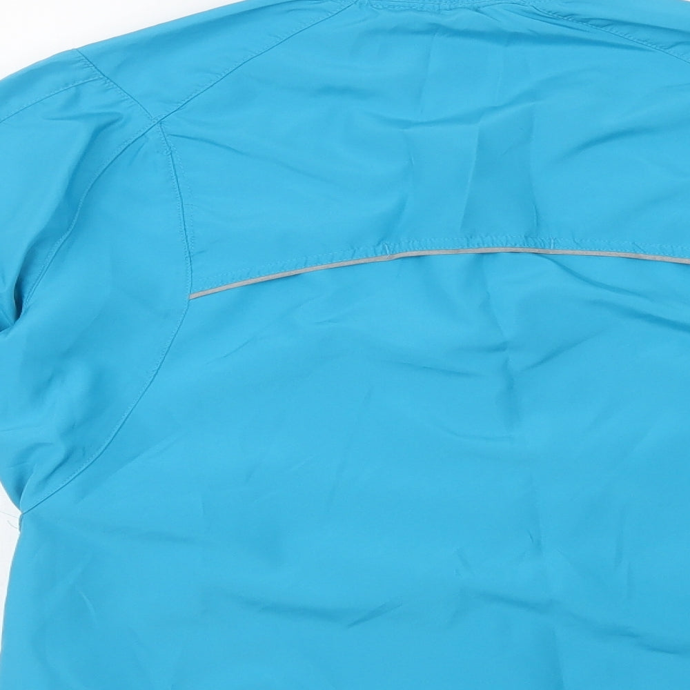 adidas Womens Blue Striped  Windbreaker Jacket Size 12  Zip