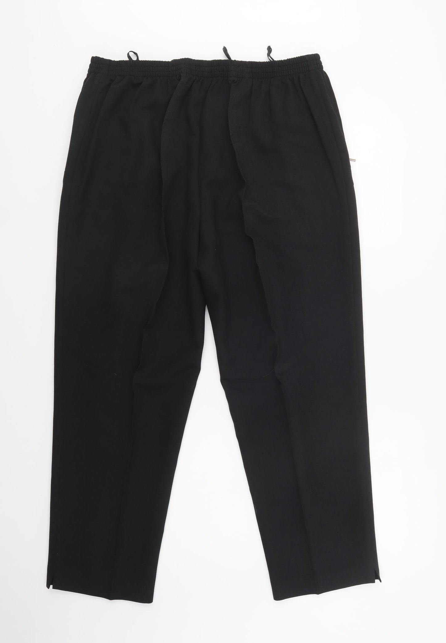 New Fashion Womens Black  Polyester Dress Pants Trousers Size 24 L30 in Regular