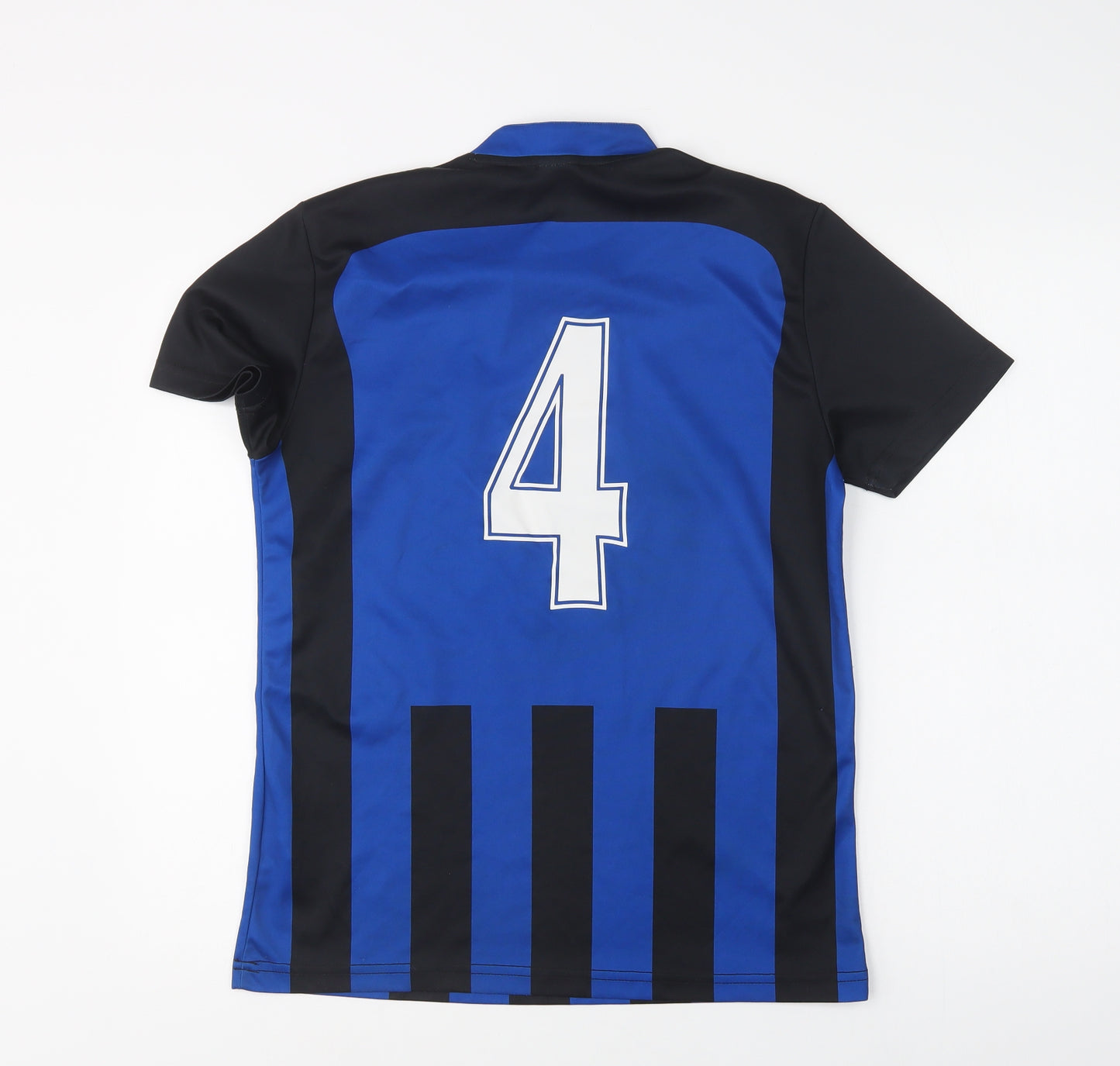 Errea Mens Blue Striped Polyester Jersey T-Shirt Size S V-Neck  - Chesterton AFC