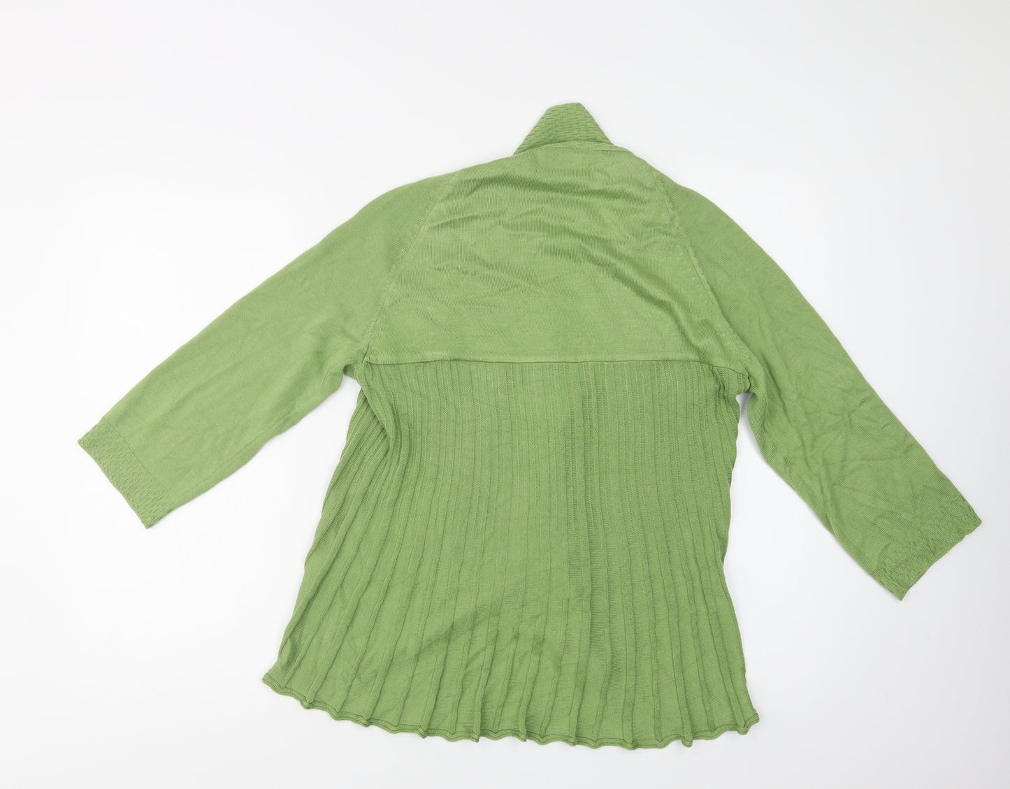 Per Una Womens Green V-Neck  Viscose Cardigan Jumper Size 14