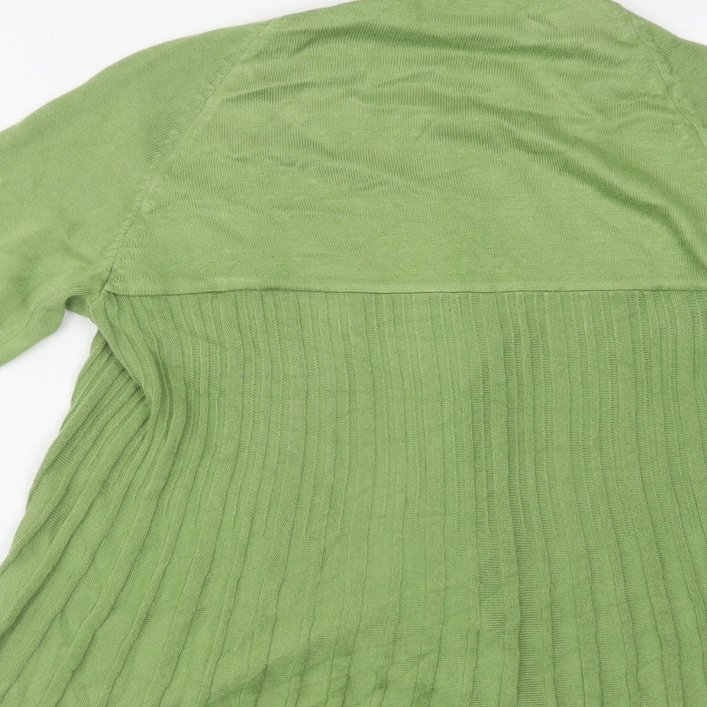 Per Una Womens Green V-Neck  Viscose Cardigan Jumper Size 14