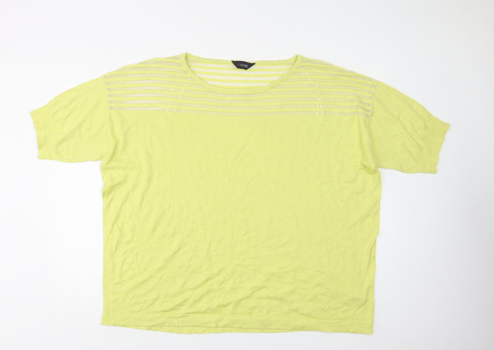 Love Yours Womens Yellow Crew Neck Viscose Pullover Jumper Size 26