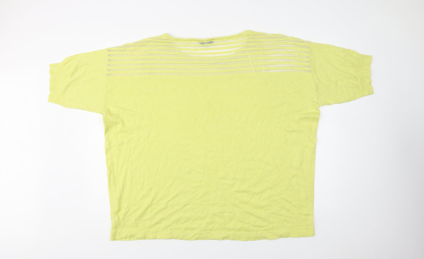 Love Yours Womens Yellow Crew Neck  Viscose Pullover Jumper Size 26