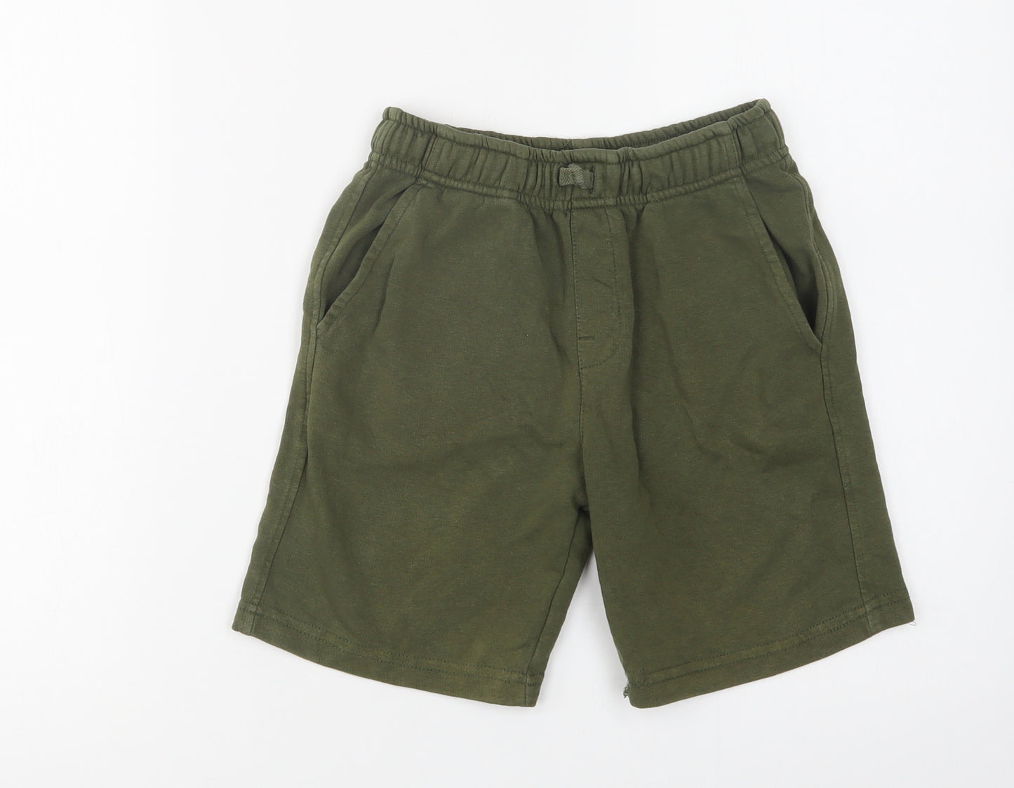 George Boys Green  Cotton Sweat Shorts Size 8-9 Years  Regular Drawstring