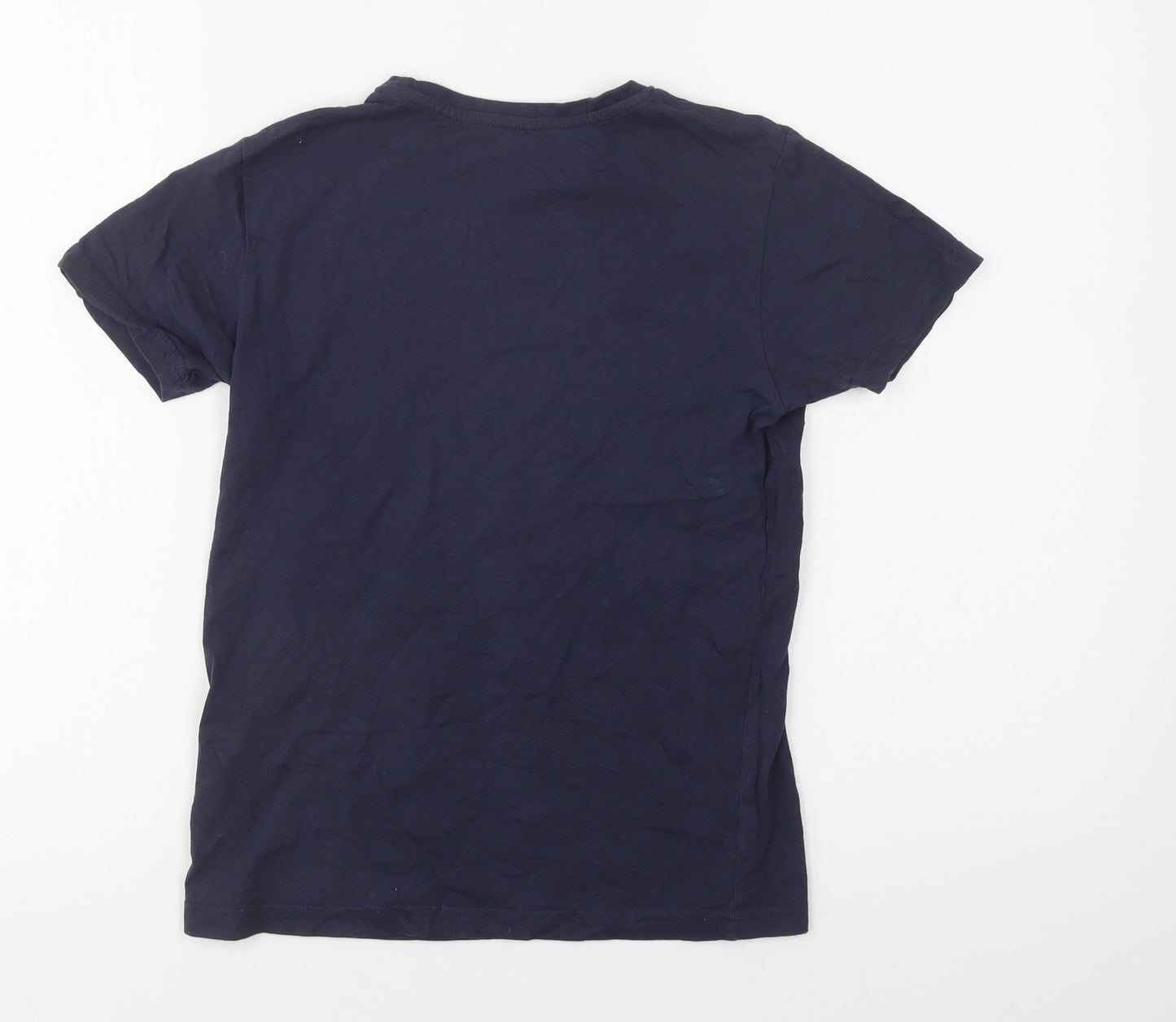 Primark Boys Blue  Cotton Basic T-Shirt Size 9-10 Years Crew Neck  - California