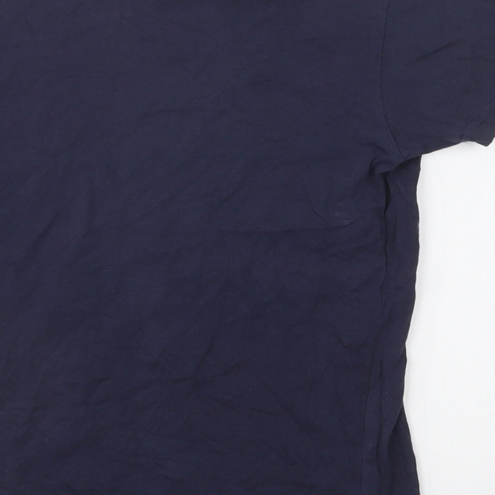 Primark Boys Blue  Cotton Basic T-Shirt Size 9-10 Years Crew Neck  - California