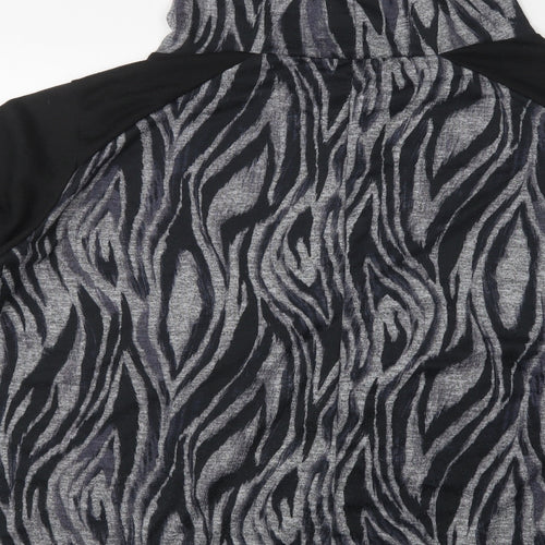Love Yours Womens Grey Striped Polyester Pullover Hoodie Size 30