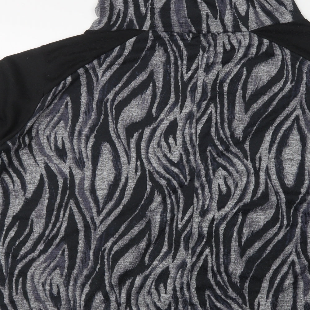 Love Yours Womens Grey Striped Polyester Pullover Hoodie Size 30