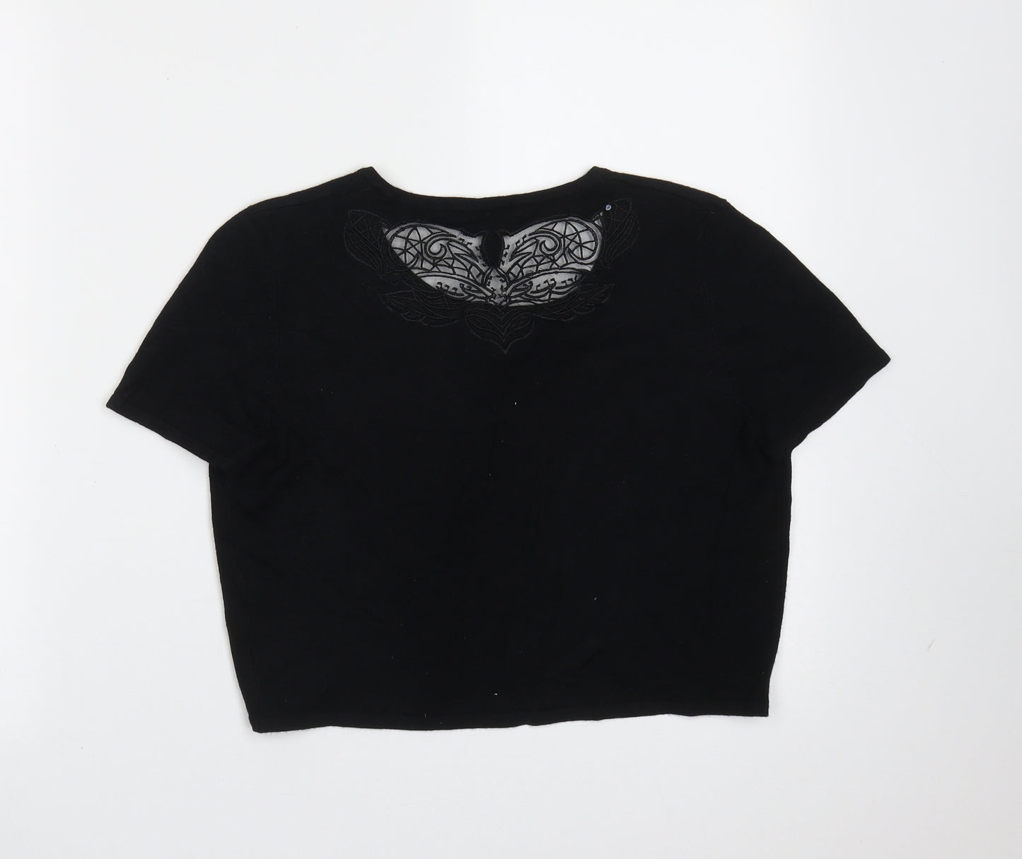 Debenhams Womens Black Round Neck  Viscose Shrug Jumper Size 16