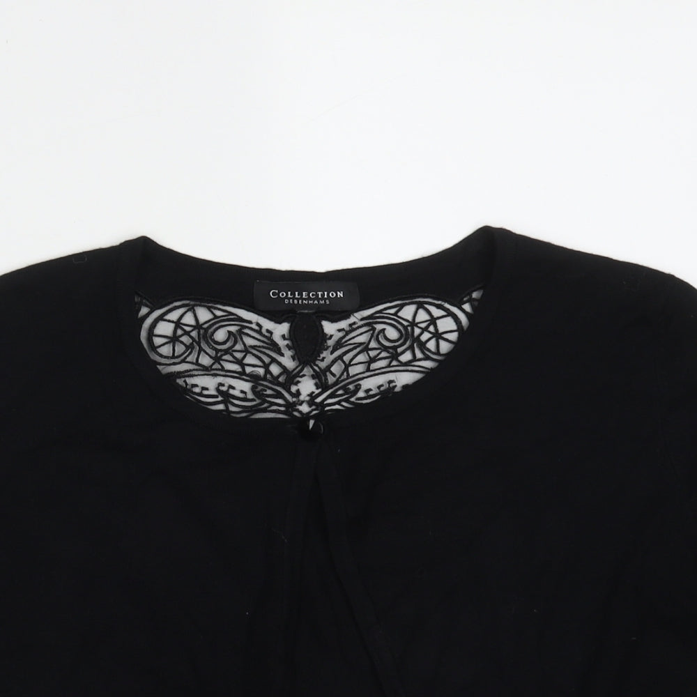 Debenhams Womens Black Round Neck  Viscose Shrug Jumper Size 16