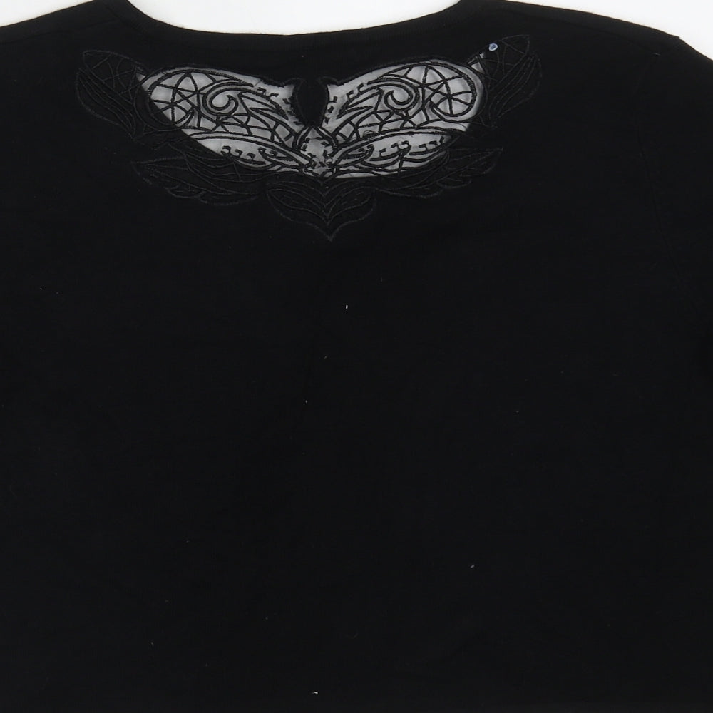 Debenhams Womens Black Round Neck  Viscose Shrug Jumper Size 16