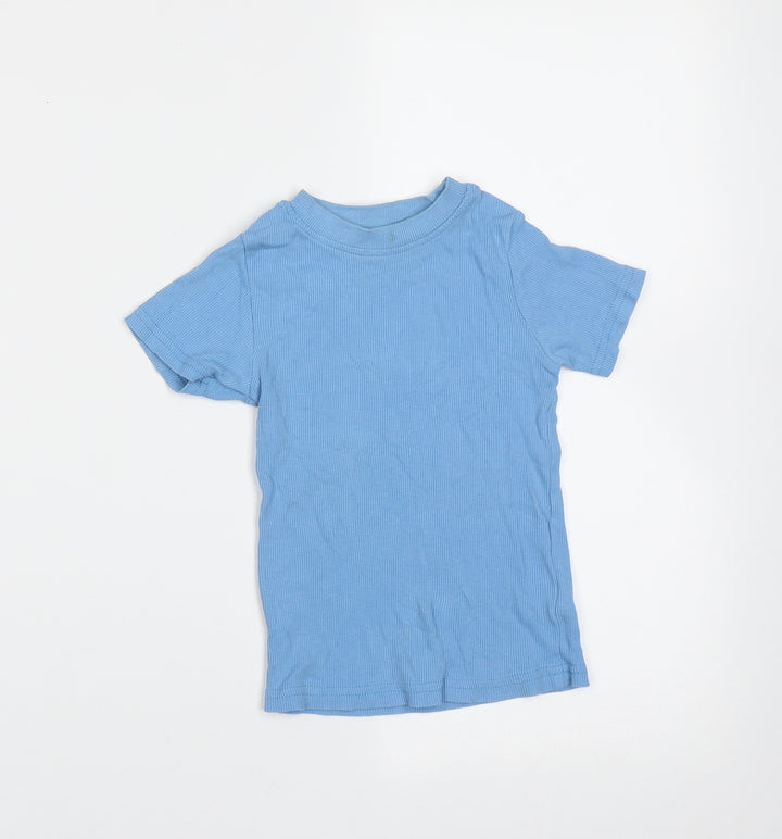 NEXT Girls Blue Cotton Basic T-Shirt Size 2-3 Years Round Neck