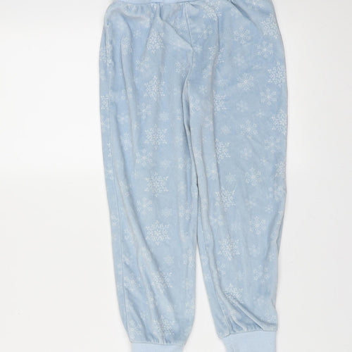 tesco Girls Blue Solid Polyester  Pyjama Pants Size 6-7 Years   - Snow Flakes