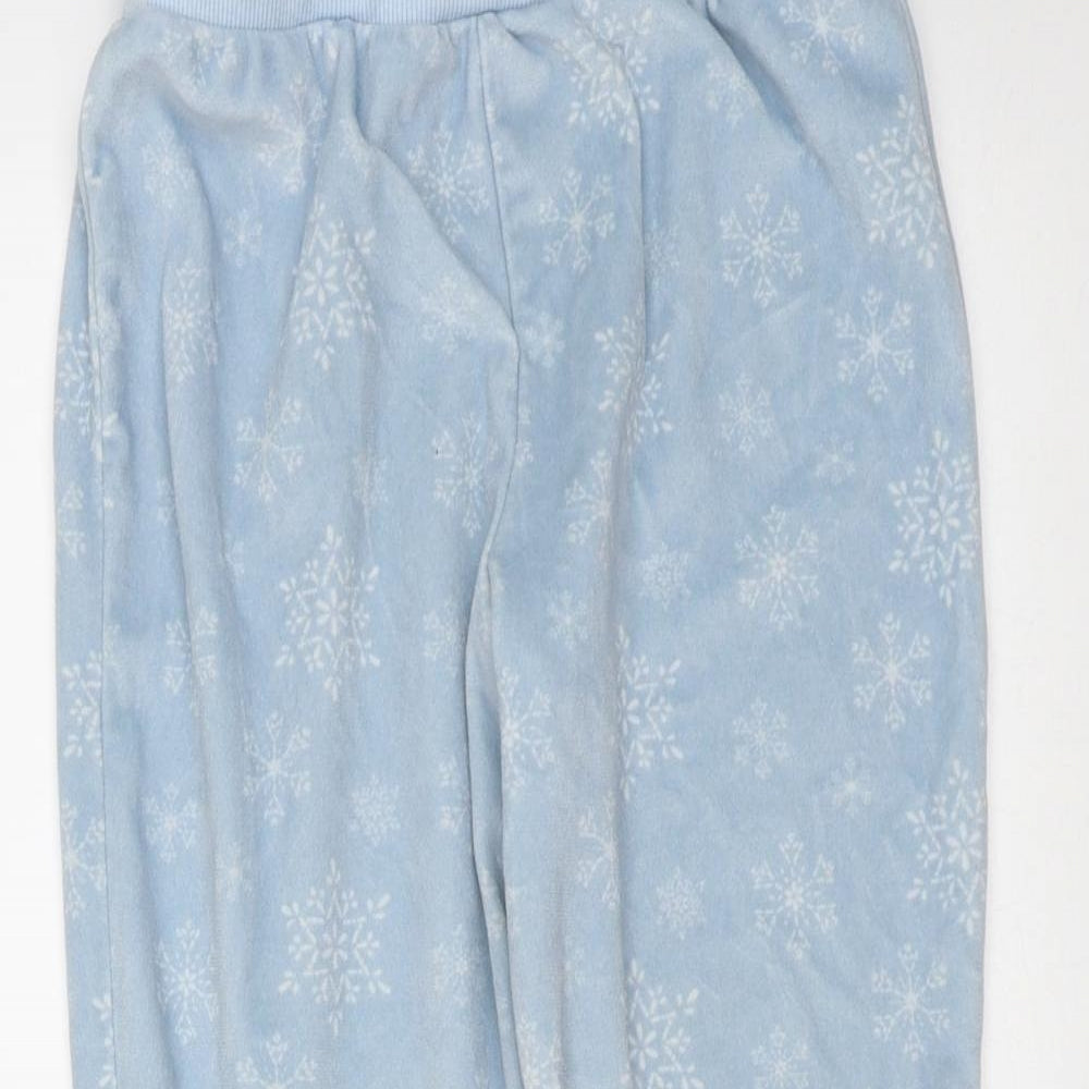 tesco Girls Blue Solid Polyester  Pyjama Pants Size 6-7 Years   - Snow Flakes