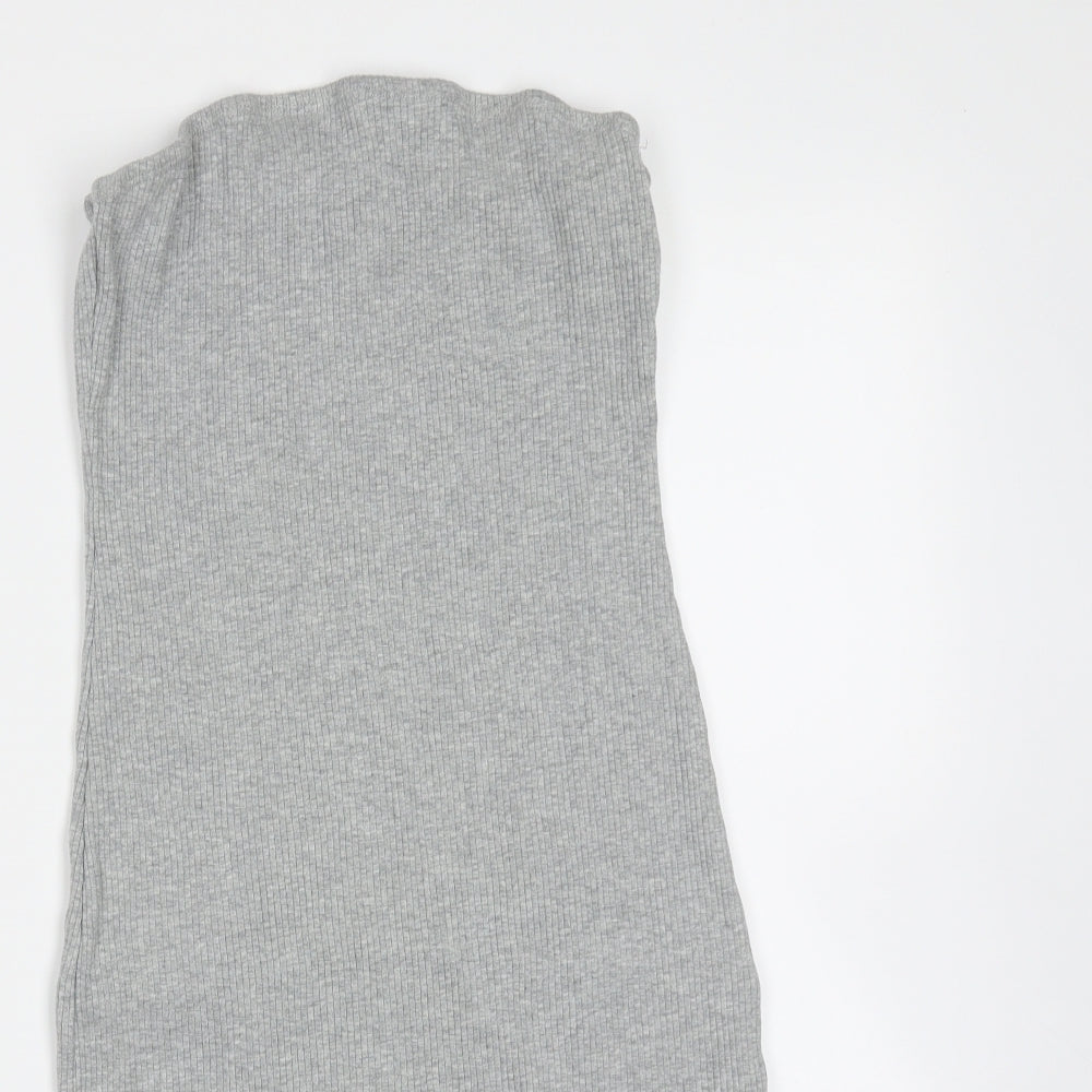 Divided by H&M Womens Grey  Cotton Mini  Size M  Off the Shoulder