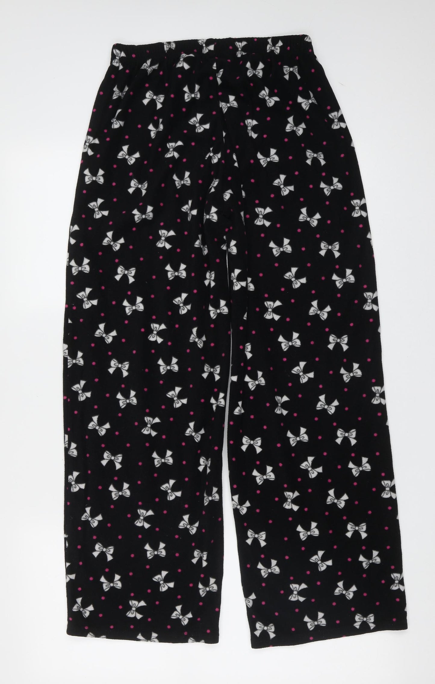 George Womens Black Solid Polyester  Pyjama Pants Size 8   - bow pattern