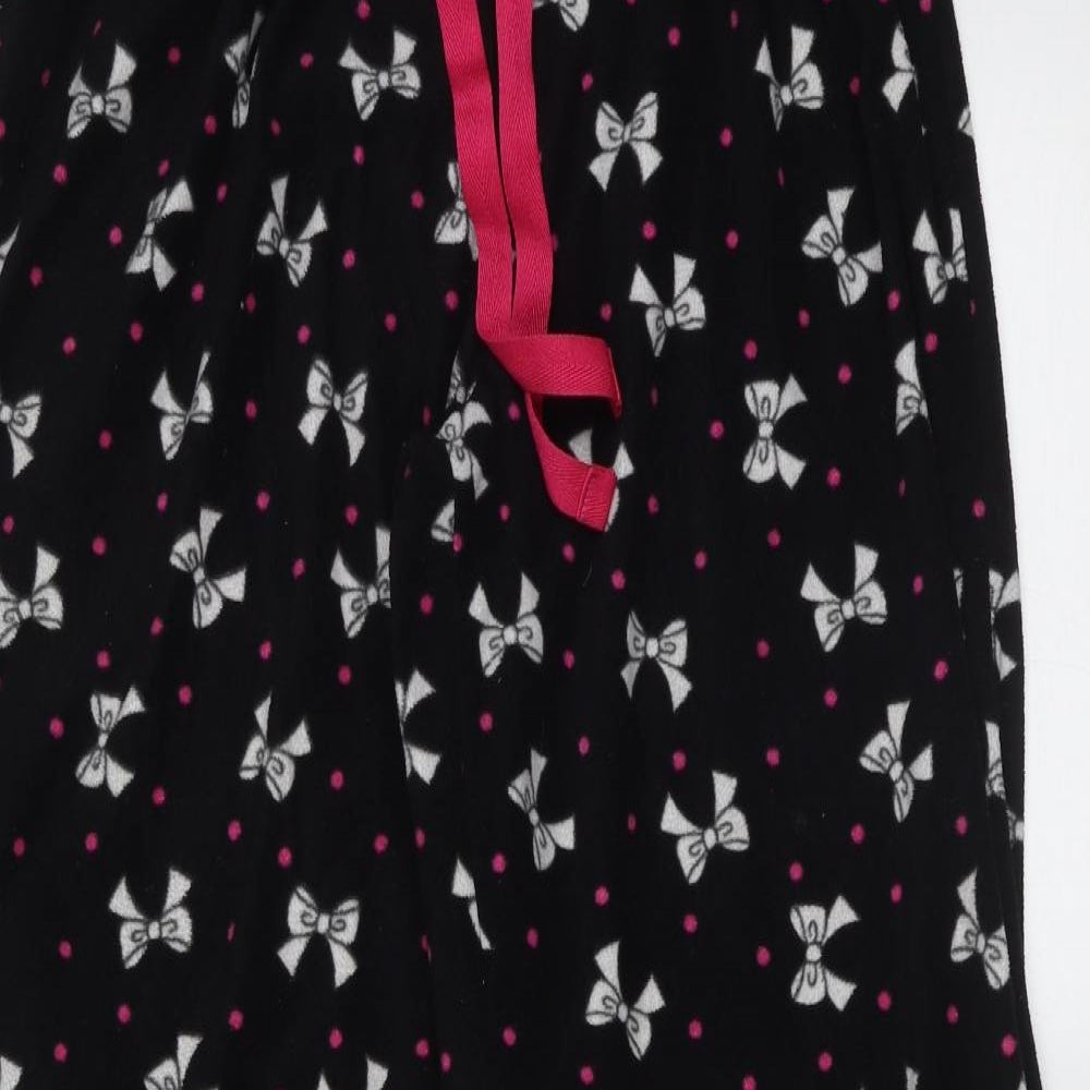 George Womens Black Solid Polyester  Pyjama Pants Size 8   - bow pattern