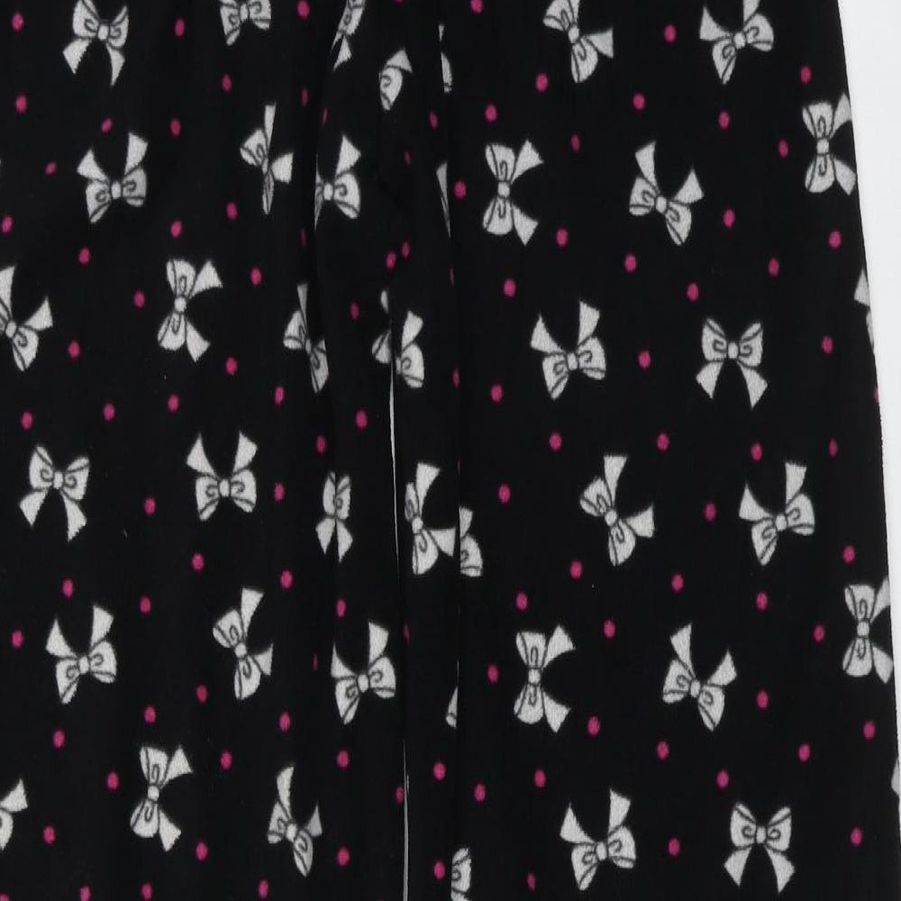 George Womens Black Solid Polyester  Pyjama Pants Size 8   - bow pattern