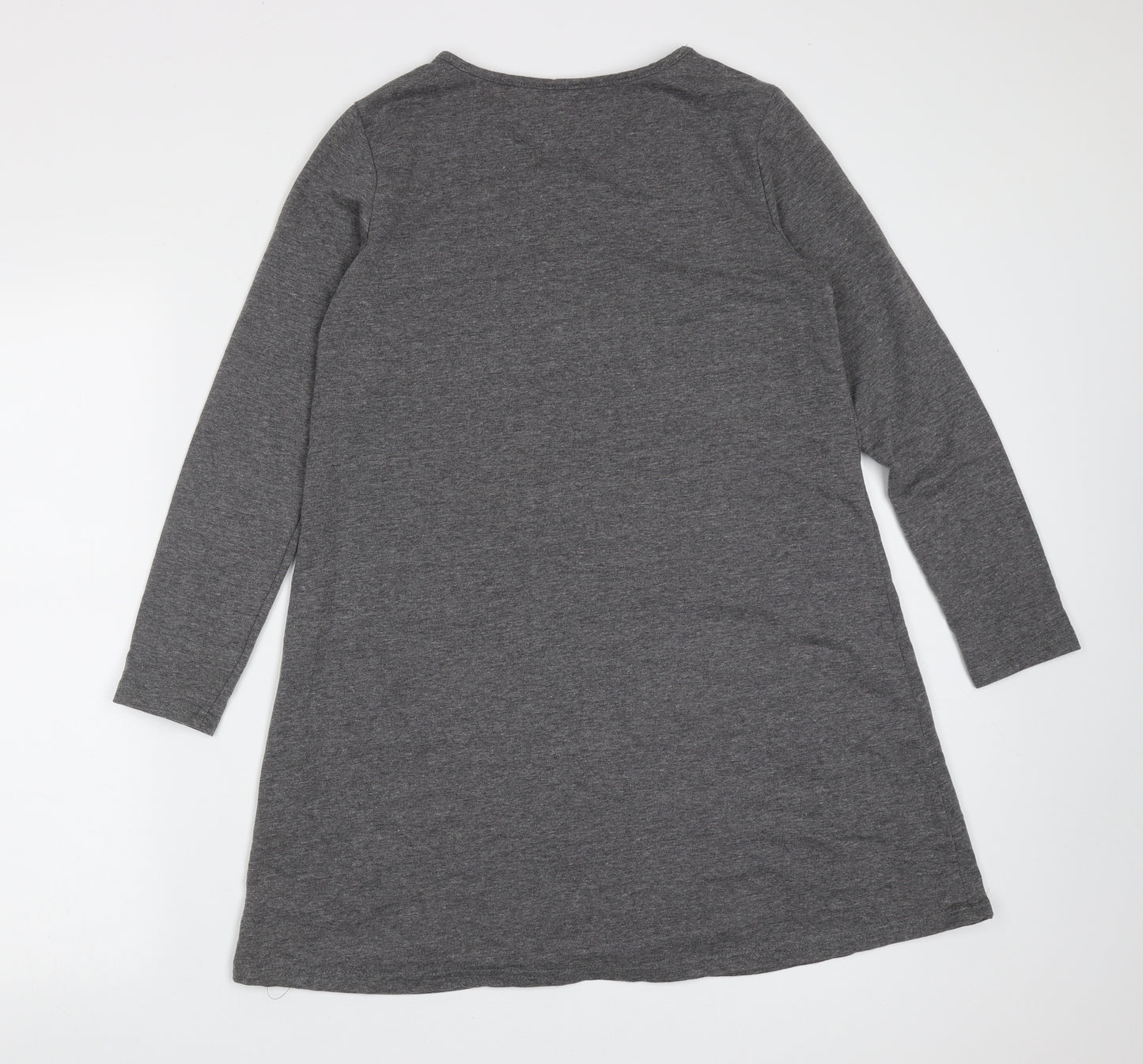 Zanzea Womens Grey  Cotton Blend Shift  Size S  V-Neck