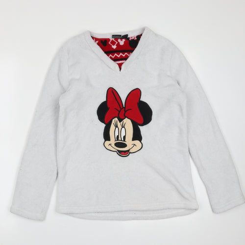 Love To Lounge Womens White Solid Polyester Top Pyjama Top Size XS   - minnie mouse