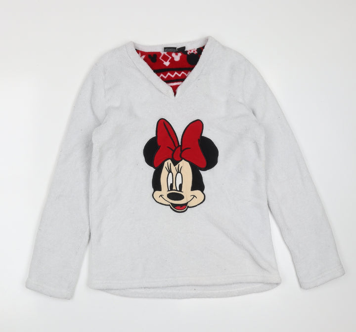 Love To Lounge Womens White Solid Polyester Top Pyjama Top Size XS - minnie mouse